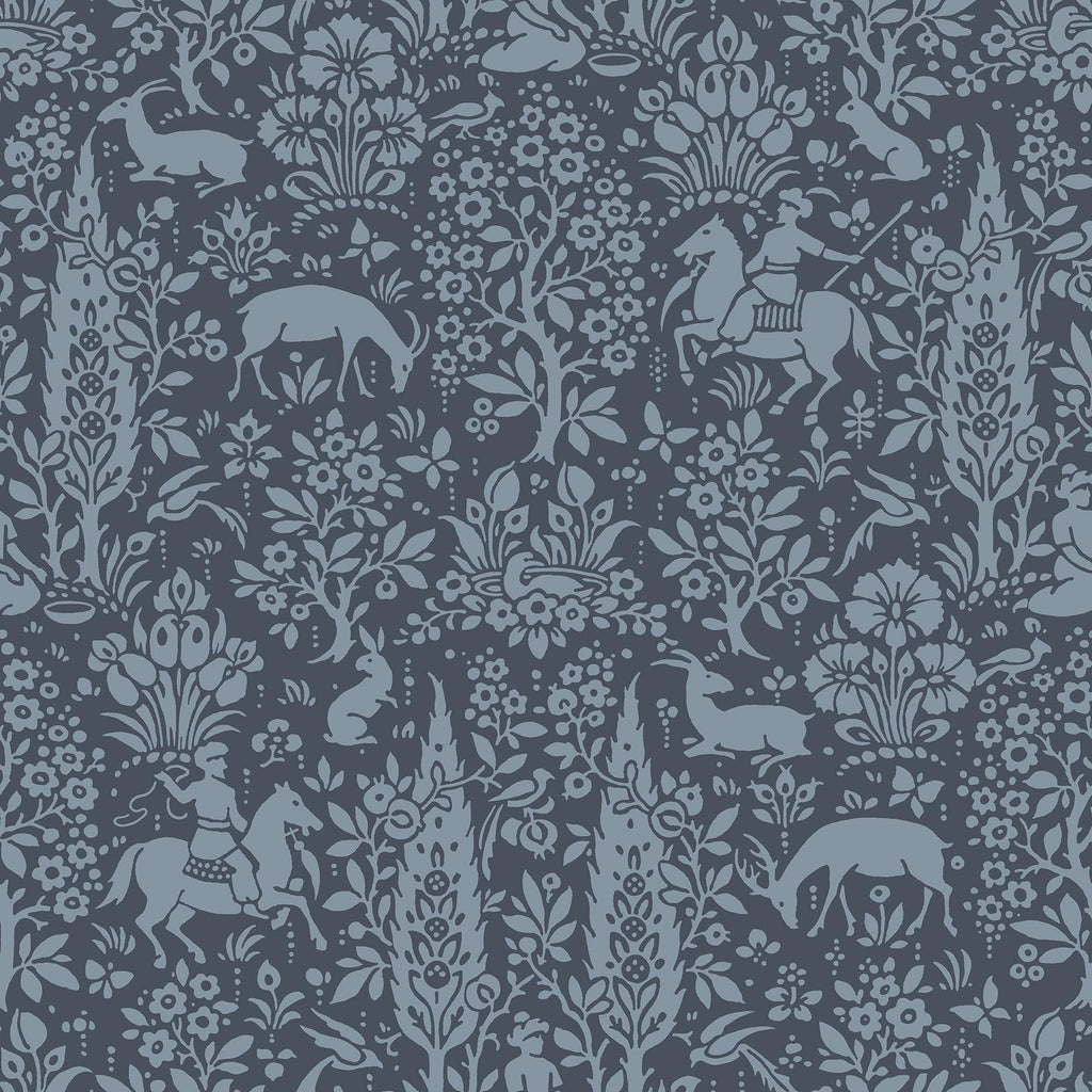 Brewster Home Fashions Sherwood Dark Blue Woodland Wallpaper