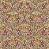 Brewster Home Fashions Donovan Burnt Sienna Nouveau Floral Wallpaper