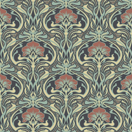 Brewster Home Fashions Donovan Moss Nouveau Floral Wallpaper