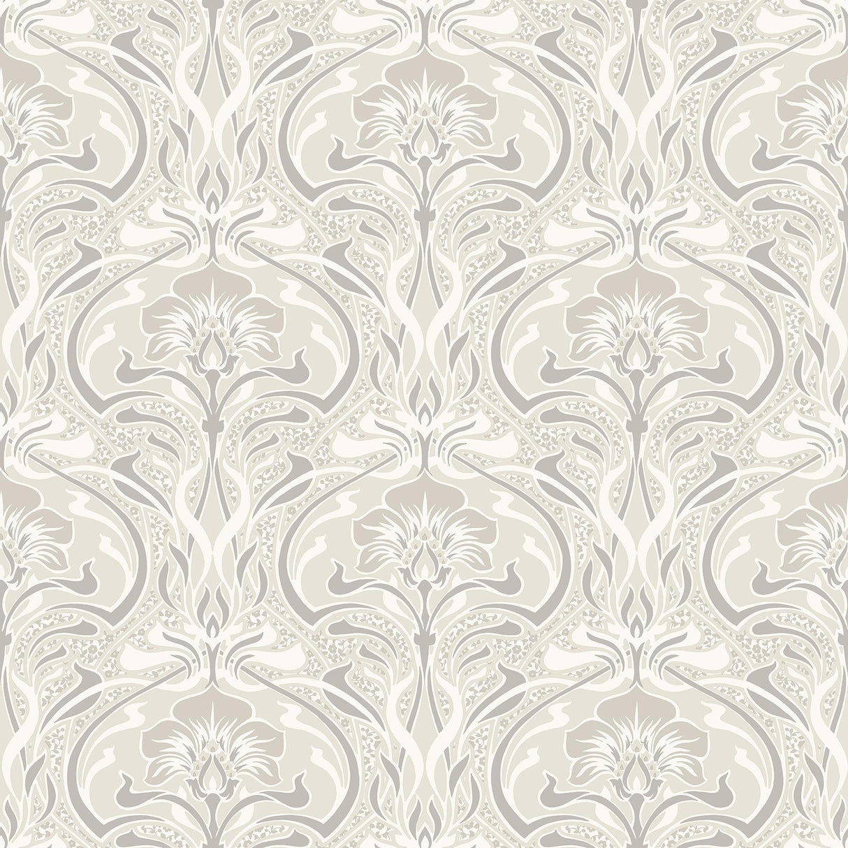 Brewster Home Fashions Donovan Cream Nouveau Floral Wallpaper