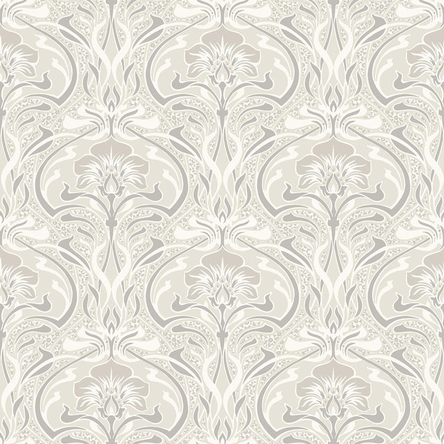 Brewster Home Fashions Donovan Cream Nouveau Floral Wallpaper