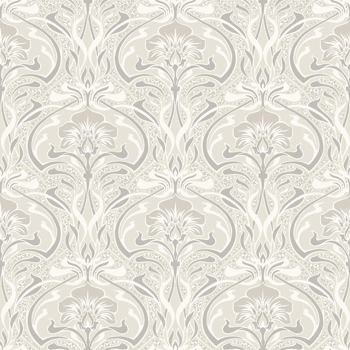 Brewster Home Fashions Donovan Nouveau Floral Cream Wallpaper