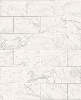 Brewster Home Fashions Mirren Off-White Marble Subway Tile Wallpaper