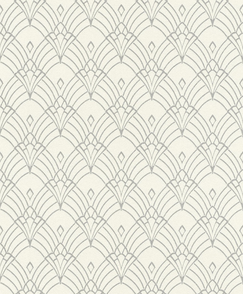 Brewster Home Fashions Rooney White Fan Wallpaper
