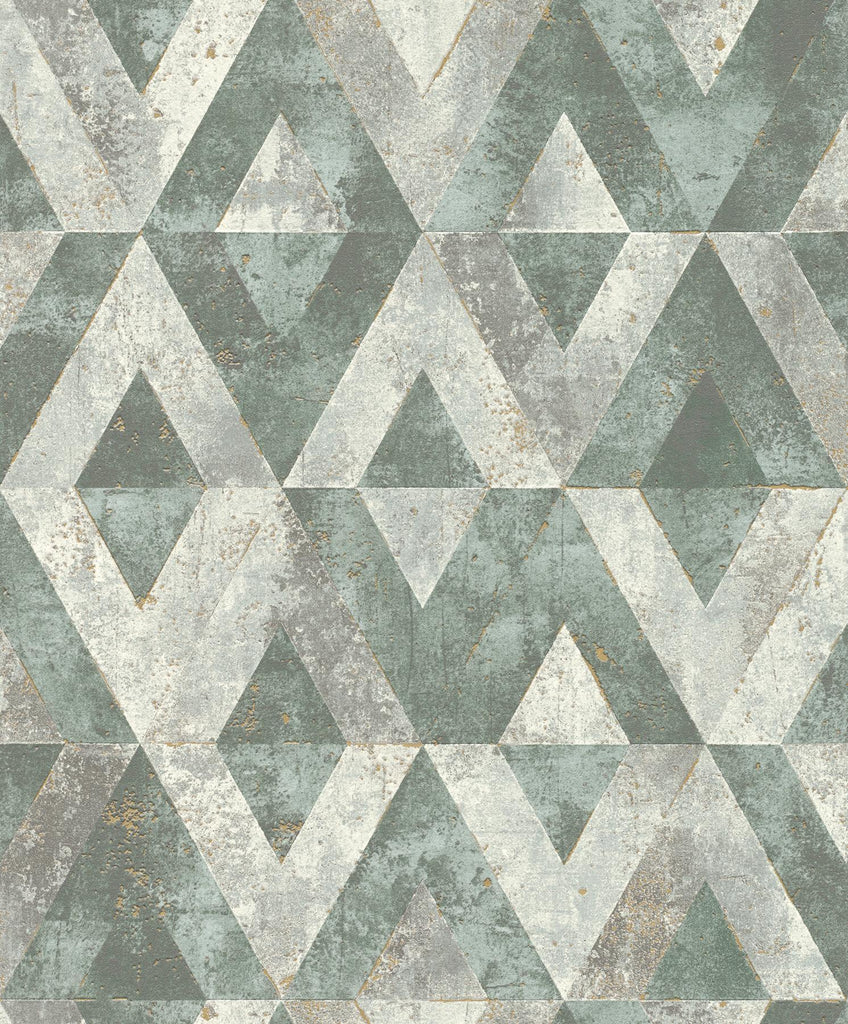 Brewster Home Fashions Shikhar Teal Geometric Wallpaper