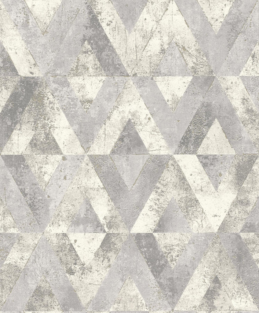 Brewster Home Fashions Shikhar Silver Geometric Wallpaper