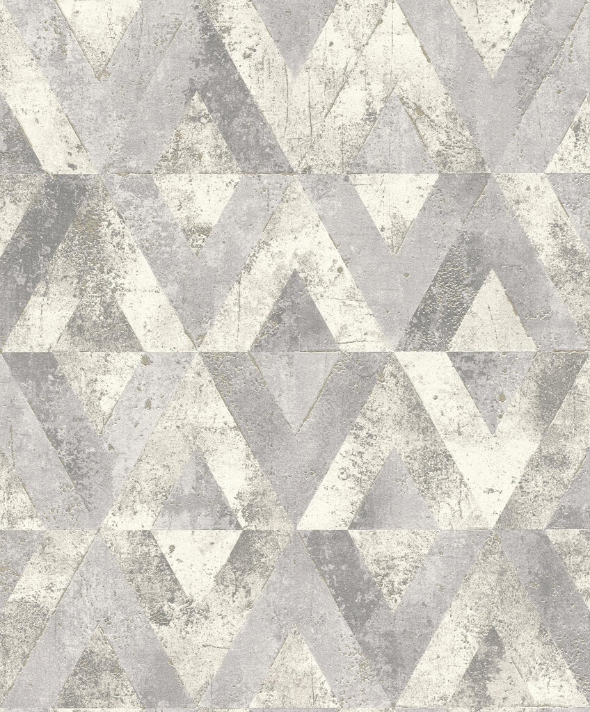 Brewster Home Fashions Shikhar Geometric Silver Wallpaper