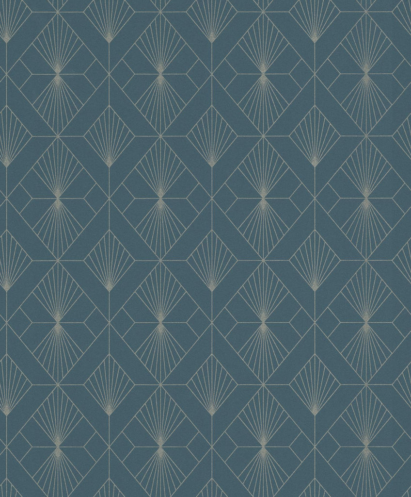 Brewster Home Fashions Henri Dark Green Geometric Wallpaper