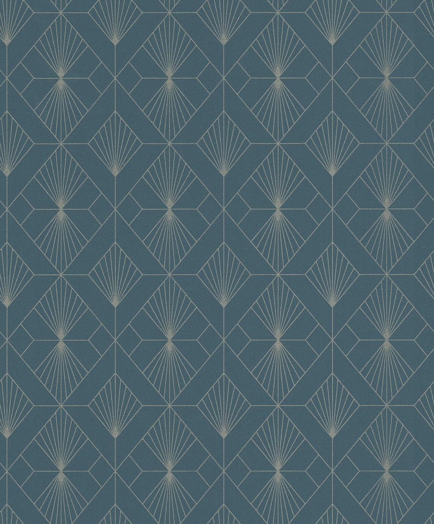 Brewster Home Fashions Henri Geometric Dark Green Wallpaper