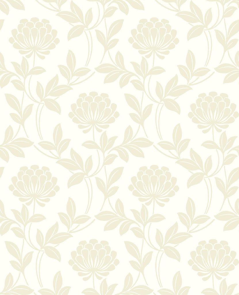 Brewster Home Fashions Ogilvy Bone Floral Wallpaper