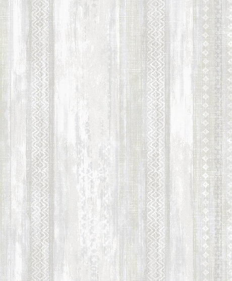 Brewster Home Fashions Blair Dove Ikat Stripe  Wallpaper
