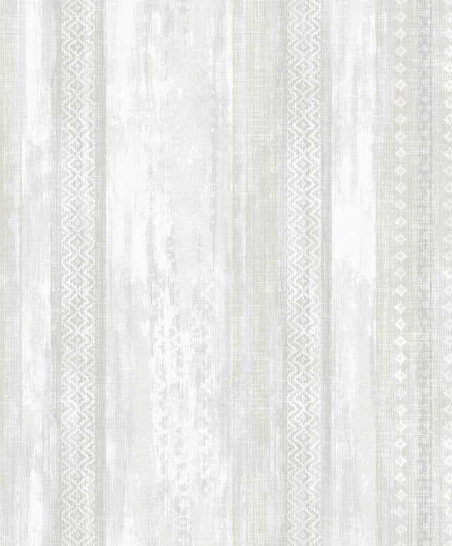 Brewster Home Fashions Blair Dove Ikat Stripe  Wallpaper