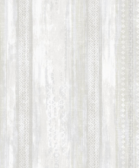 Brewster Home Fashions Blair Ikat Stripe Dove Wallpaper