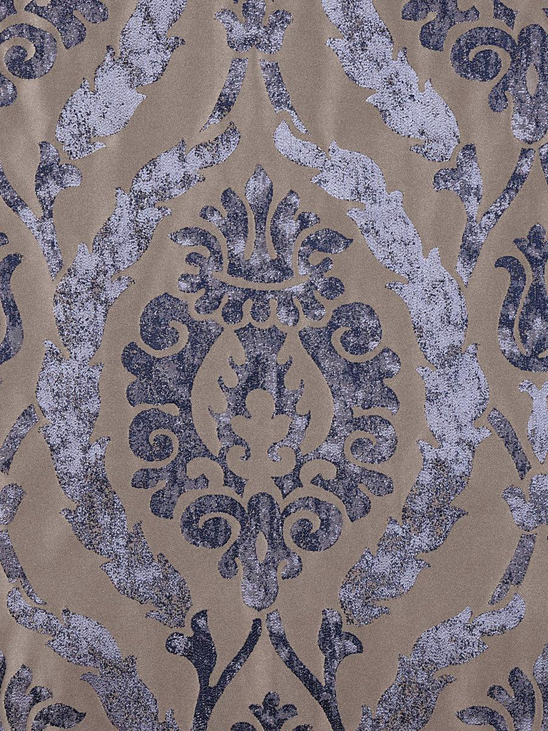 Christian Fischbacher Corona Damask Slate Blue Fabric