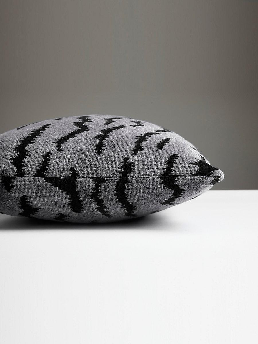 Scalamandre Tigre 14 X 22 - Silver & Black Decorative Pillow