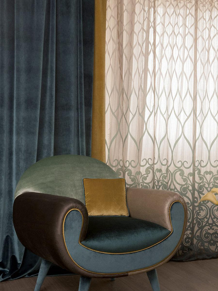 Christian Fischbacher TEATRO CHAMPAGNE CHOCOLATE Fabric