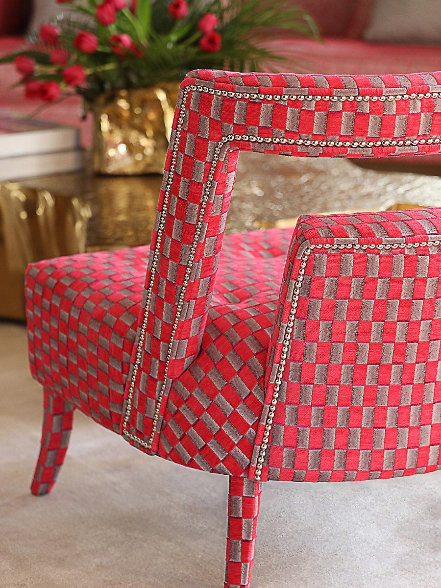 Scalamandre Damier White Star Fabric