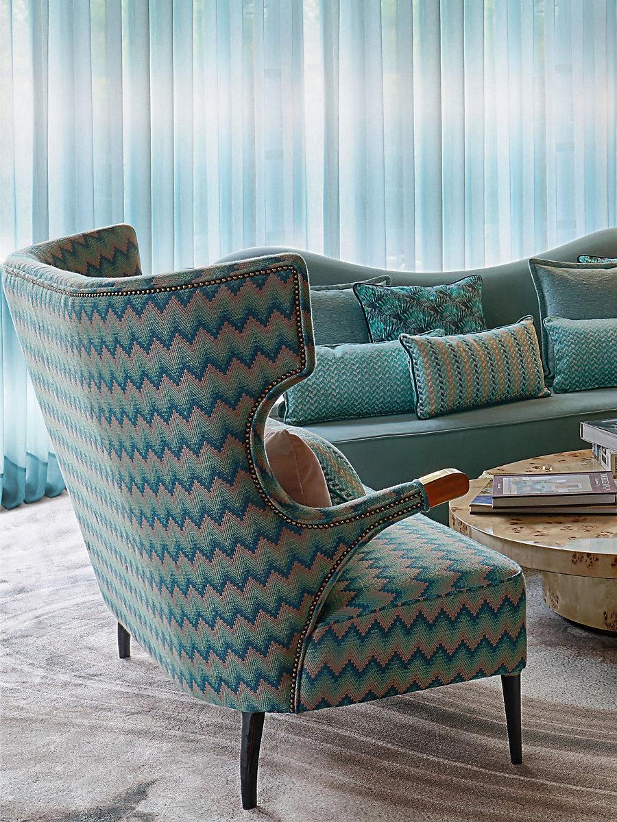 Scalamandre Blossom Wavy Blue Fabric