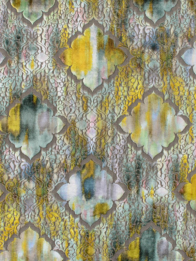 Christian Fischbacher REGALE TEAL CITRINE Fabric