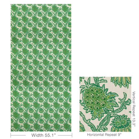 Brunschwig & Fils BRASSAC PRINT GREEN Fabric
