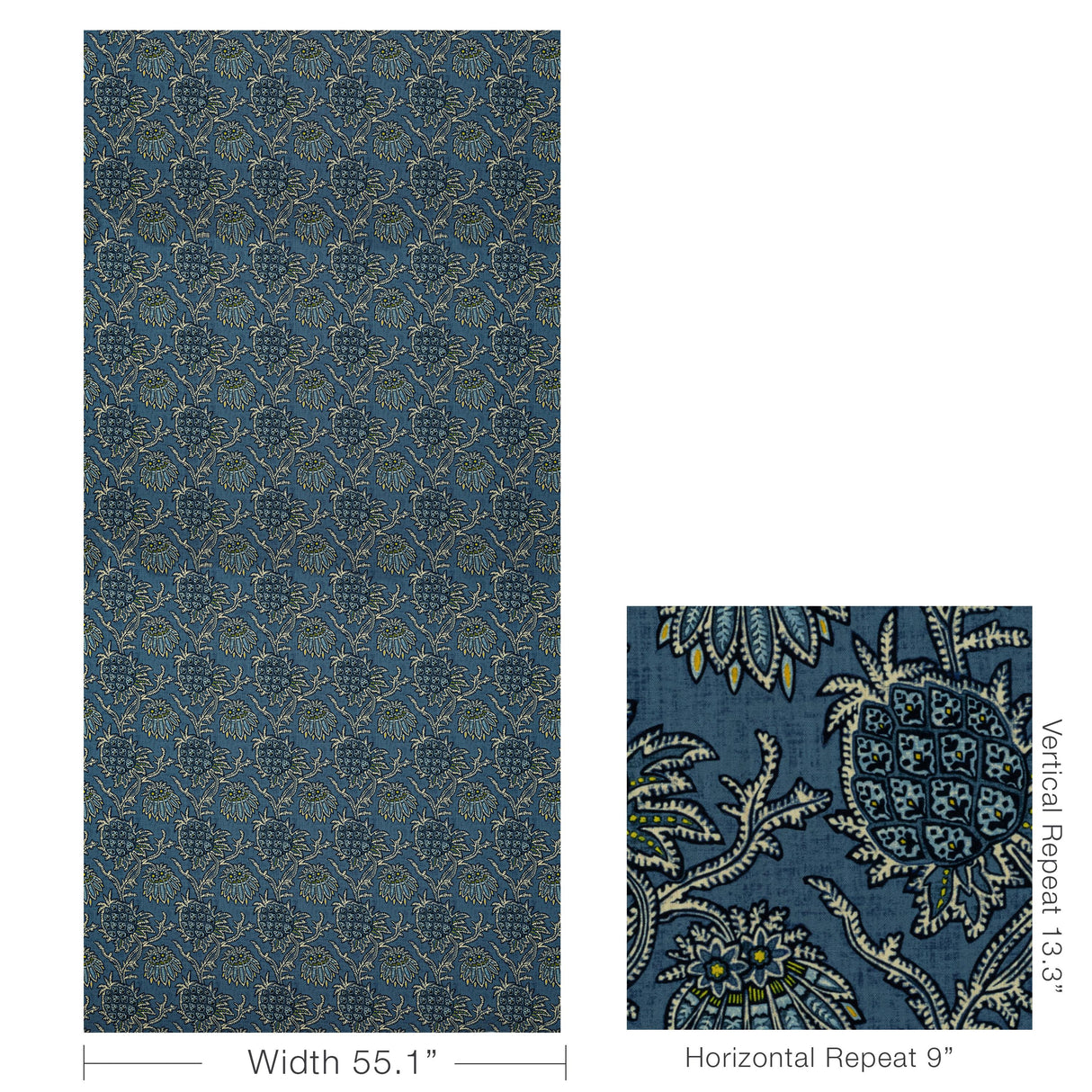 Brunschwig & Fils BRASSAC PRINT INDIGO Fabric