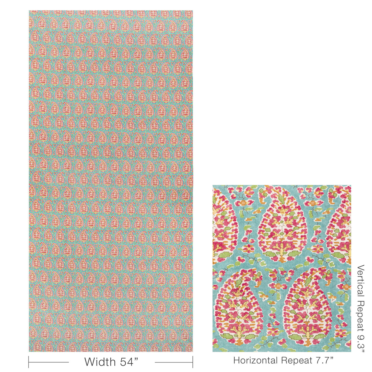 Brunschwig & Fils ROUGIER PRINT AQUA Fabric