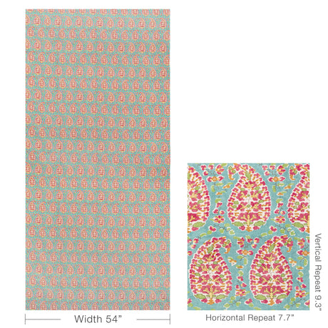 Brunschwig & Fils ROUGIER PRINT AQUA Fabric