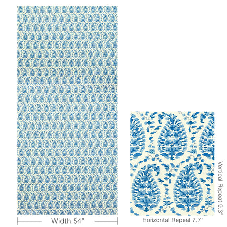 Brunschwig & Fils ROUGIER PRINT BLUE Fabric