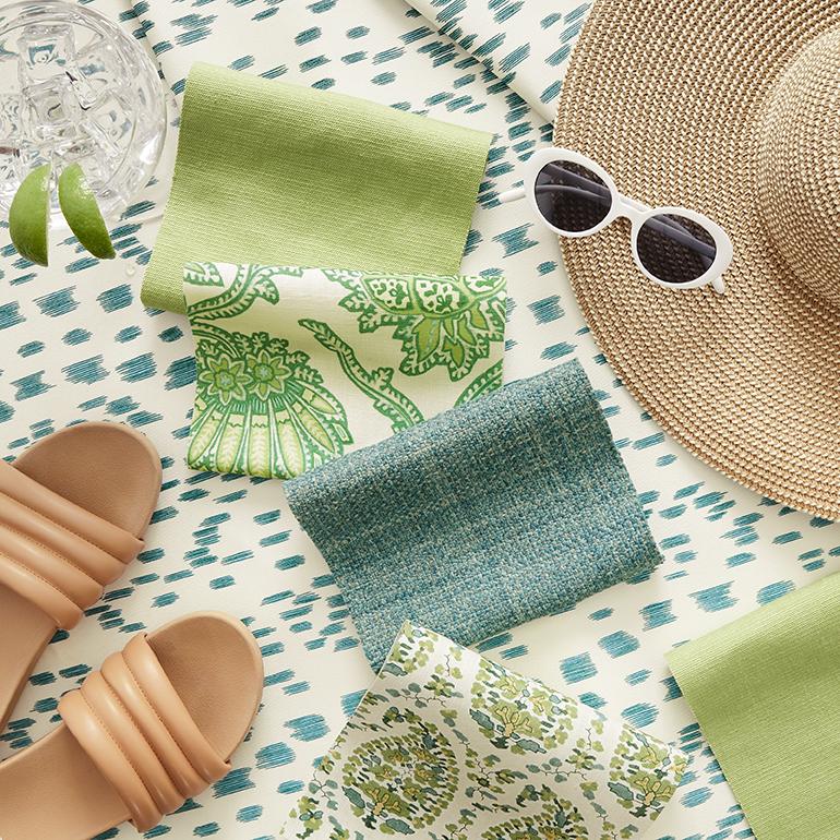 Brunschwig & Fils LES TOUCHES II TEAL Fabric