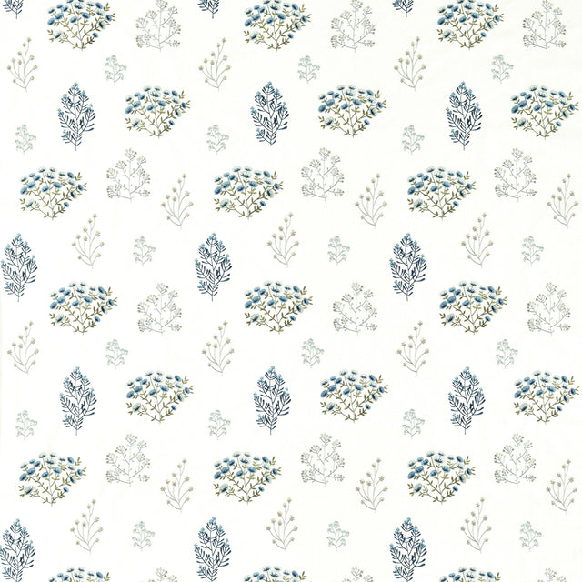 Clarke & Clarke FLORIS MINERAL/DENIM Fabric