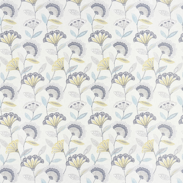 Clarke & Clarke BOHEMIA CHARCOAL/OCHRE Fabric