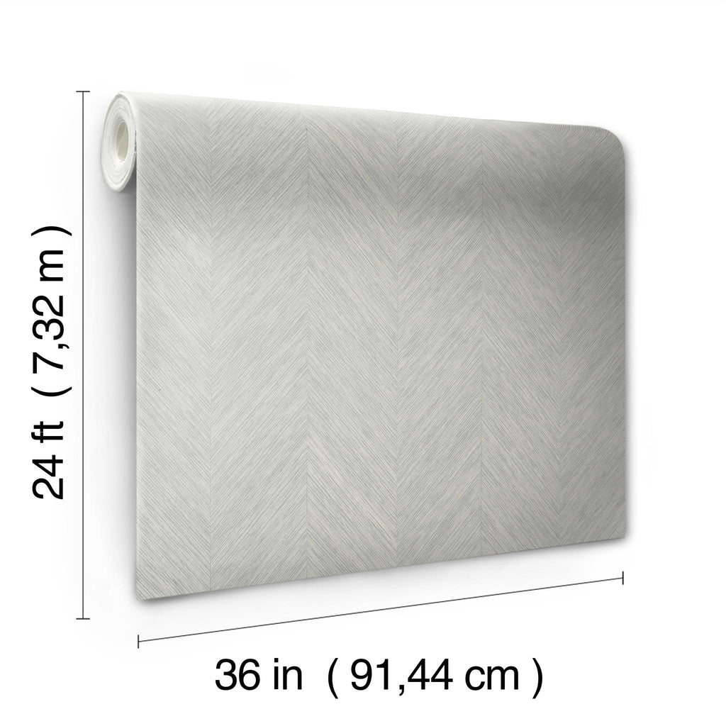 Antonina Vella Metallic Chevron Gray Wallpaper