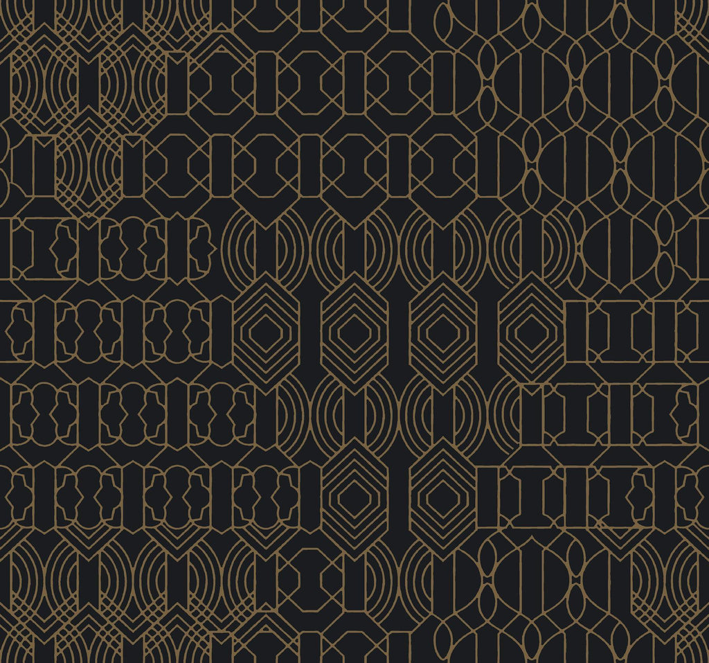 York Designer Series Modern Chandelier Black Wallpaper