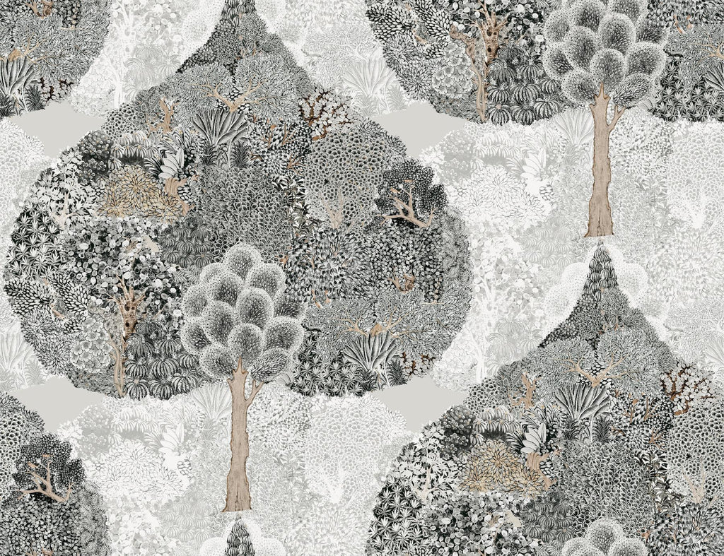 York Designer Series Mystic Forest Black Wallpaper
