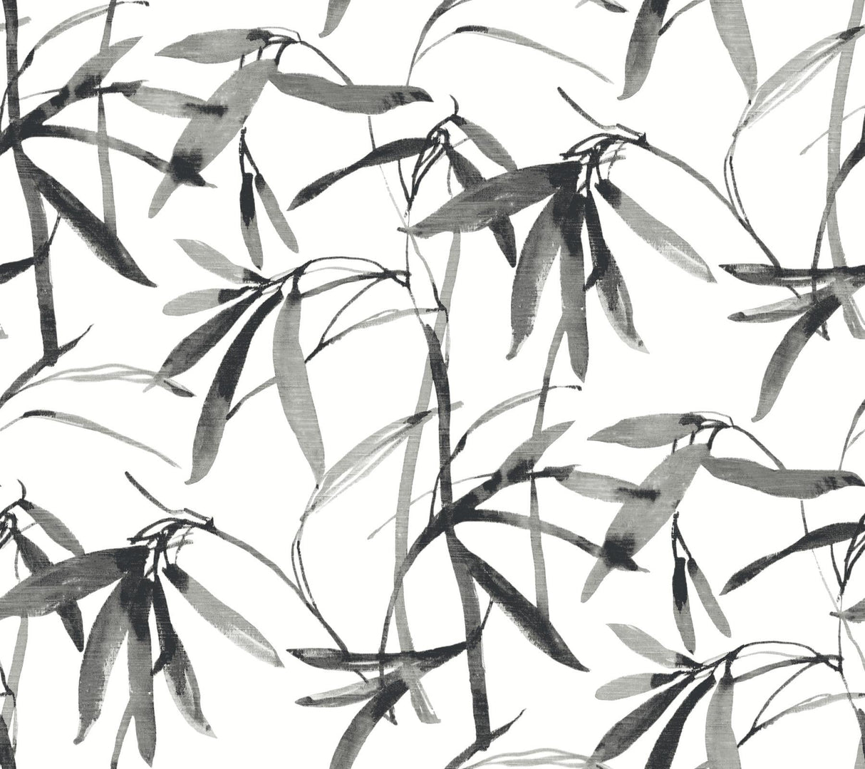 York Bamboo Ink Black/White Wallpaper