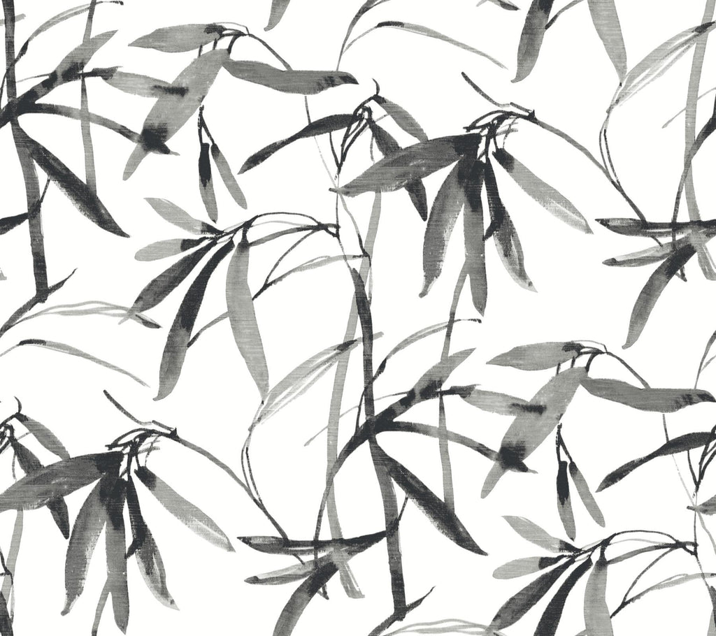 York Bamboo Ink Black/White Wallpaper