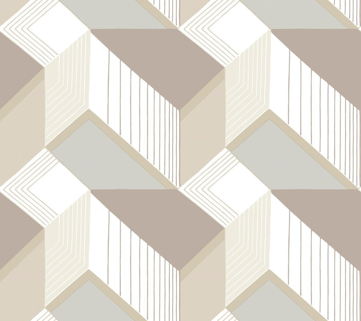York Graphic Geo Blocks White/Cream Wallpaper