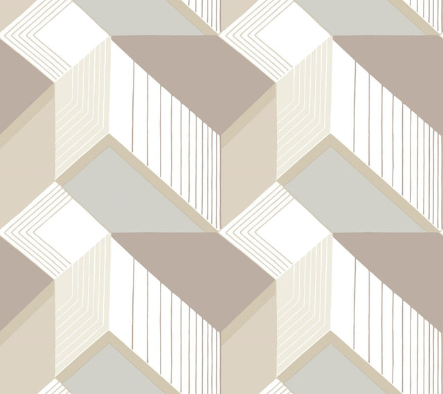 York Graphic Geo Blocks White/Cream Wallpaper
