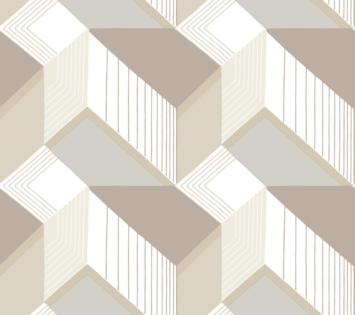 York Graphic Geo Blocks White/Cream Wallpaper