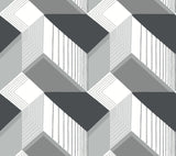 York Graphic Geo Blocks Black/White Wallpaper