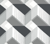 York Graphic Geo Blocks Black/White Wallpaper