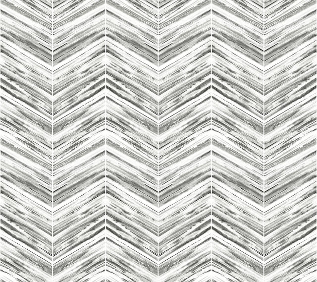 York Petite Watercolor Chevron Black/White Wallpaper