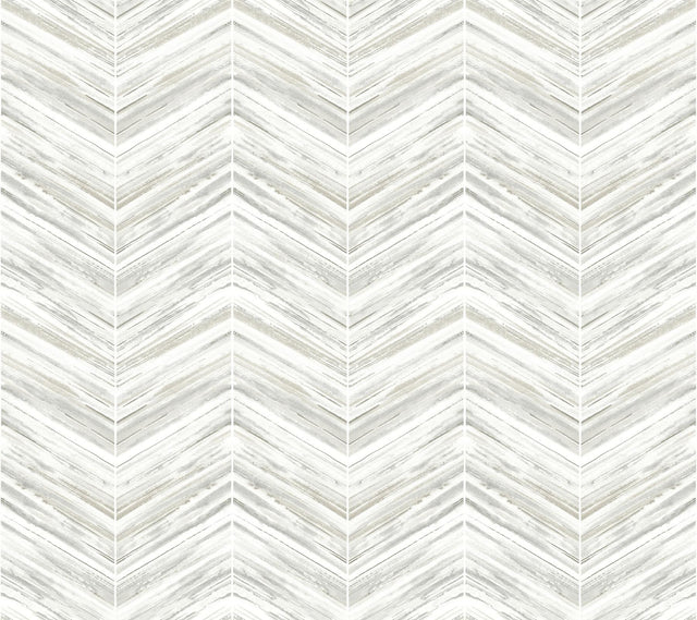 York Petite Watercolor Chevron White/Gray Wallpaper