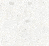 York Wood Block Blooms Cream/Glint Wallpaper