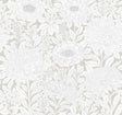 York Wood Block Blooms Taupe/Silver Wallpaper