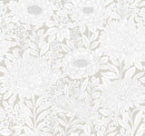 York Wood Block Blooms Taupe/Silver Wallpaper