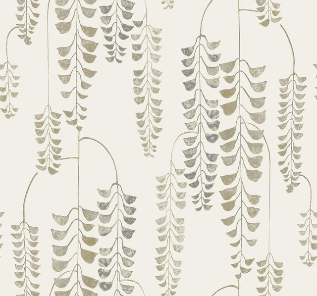 York Deco Wisteria Cream/Gold Wallpaper