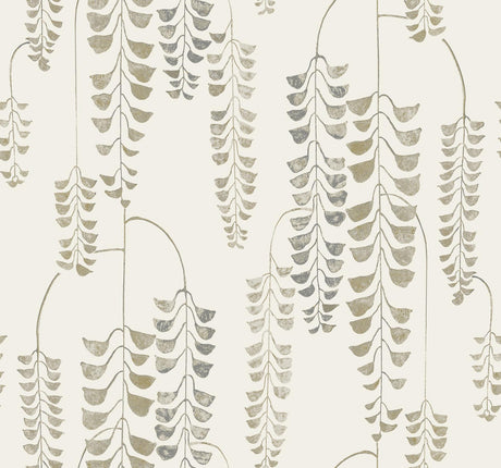 York Deco Wisteria Cream/Gold Wallpaper