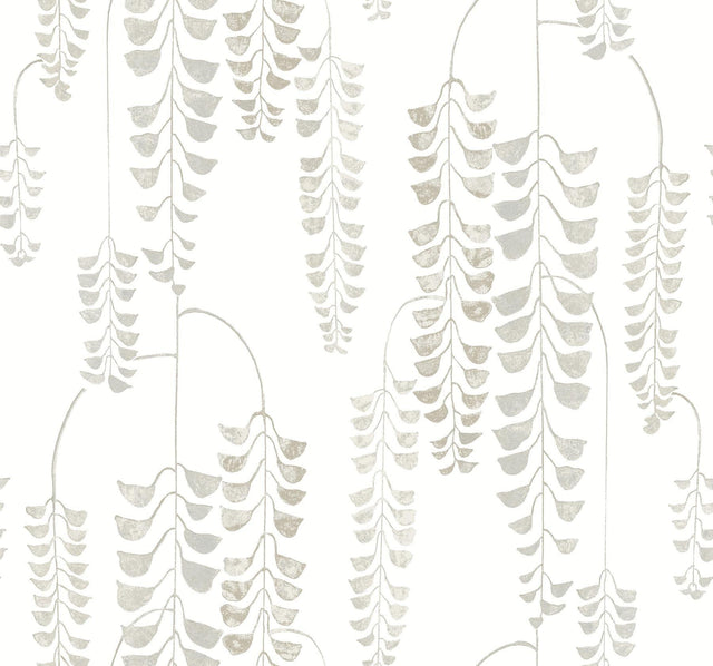 York Deco Wisteria White/Cream Wallpaper
