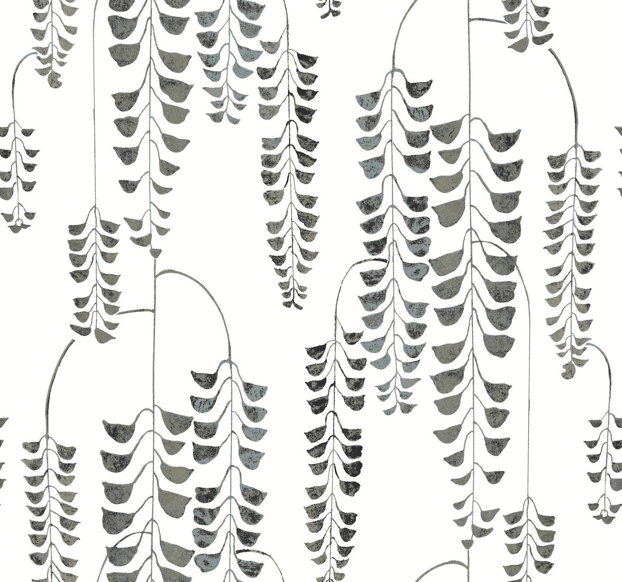 York Deco Wisteria Black/Metallic Wallpaper